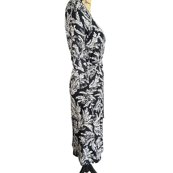 CAbi Leaf Print Knee Length Wrap Dress - Picture 5 of 13
